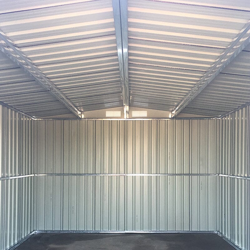 10' x 8' ft Garden Steel Shed with Gabled Roof Top Black and Green Garden Sheds Living and Home 