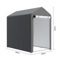Galvanized Tube Storage Shed Garden Shed in Grey Living and Home 4*6ft 