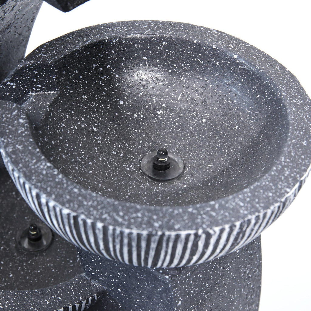 Cascading Bowls Garden Water Feature Fountain 4-Tier Fountain LED Fountain Fountains Living and Home 