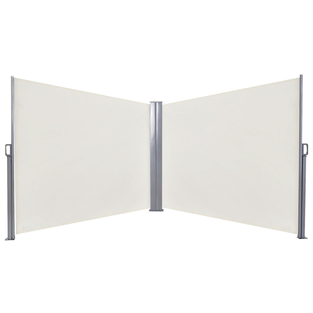 Retractable Double Side Awning - White Water Resistant Patio Awnings Living and Home 