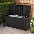 4ft PP Garden Storage Deck Box Outdoor Black Classic