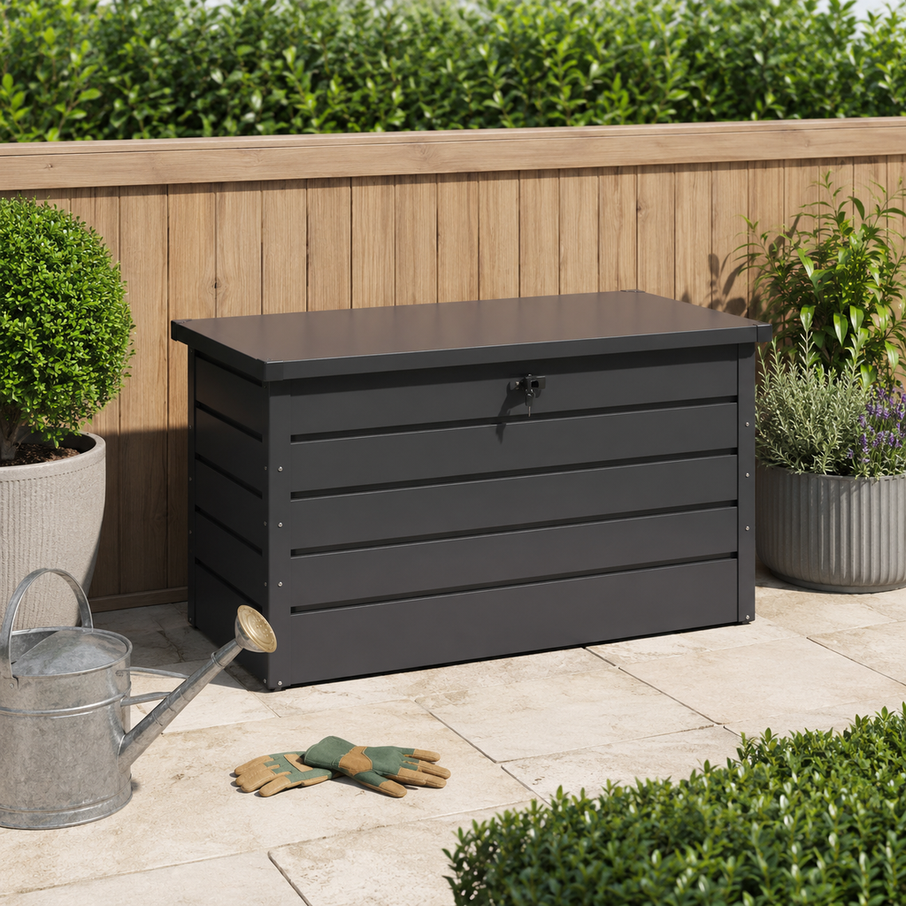 350L Steel Garden Steel Box  Patio Waterproof Storage Box