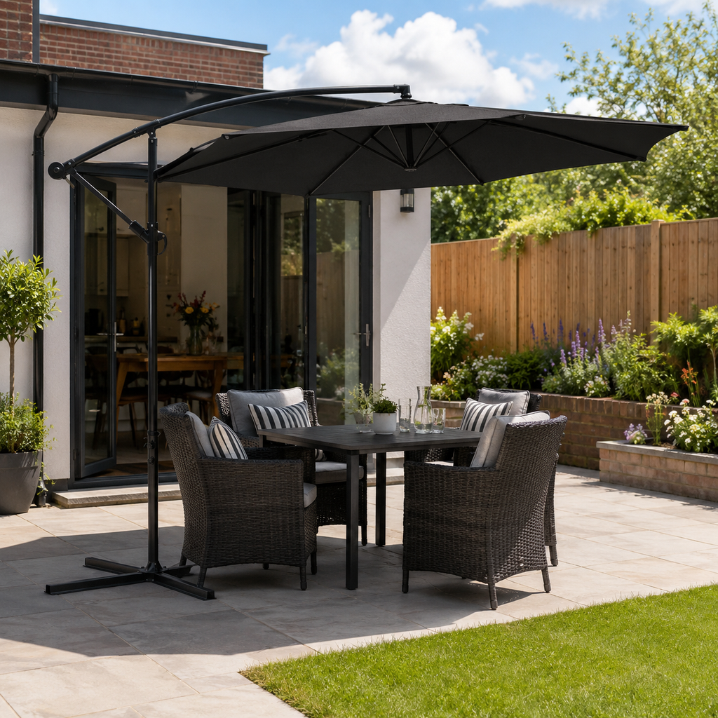 3M Sun Parasol Black Hanging Banana Umbrella