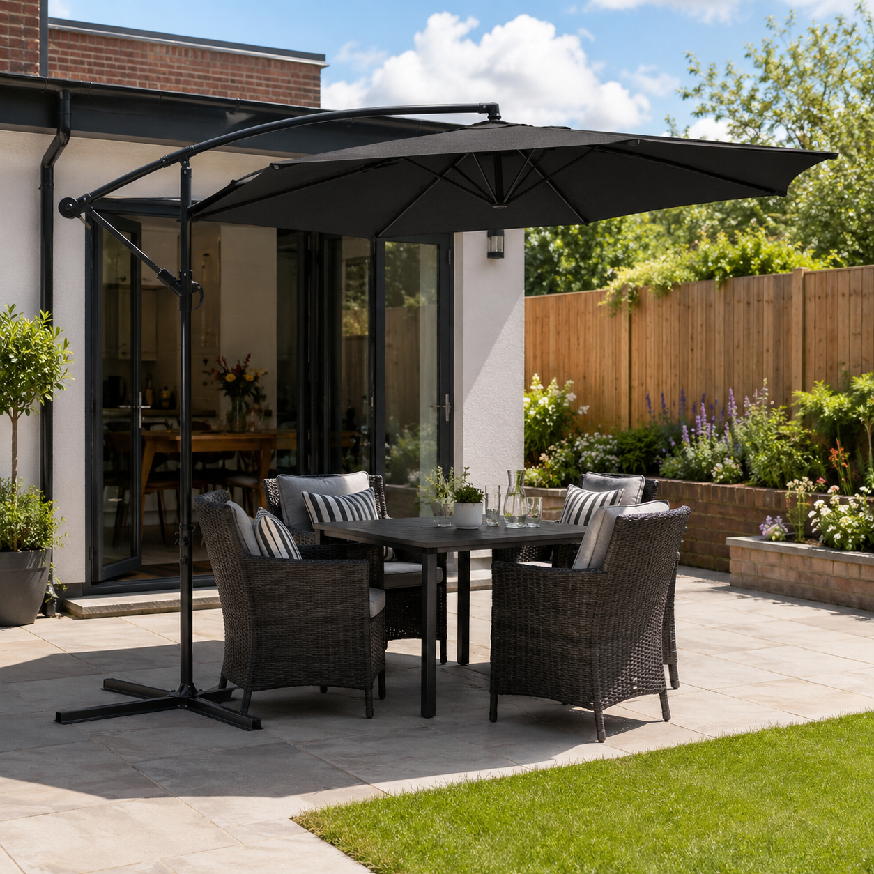 3M Sun Parasol Black Hanging Banana Umbrella