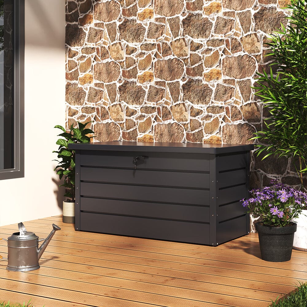350L Steel Garden Steel Box Patio Waterproof Storage Box Garden Storage Boxes Living and Home 
