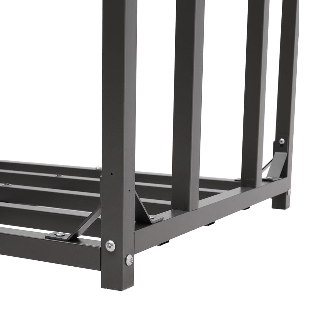 Garden Sanctuary Metal Tube Firewood Rack with Roof Garden Sheds Living and Home 