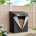 Garden Sanctuary Metal Tube Firewood Rack with Roof Garden Sheds Living and Home 