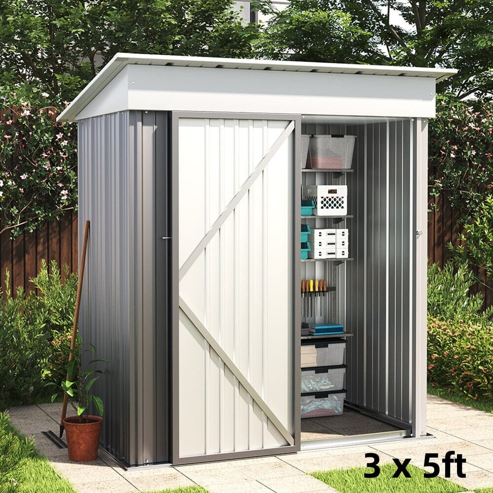 3×5 ft/ 4×6ft/ 6×8 ft/ 10×8ft/ 10×10ft/ 10×12ft Metal Outdoor Garden Storage Shed Motorcycle Sheds with Lockable Garden Sheds Living and Home 