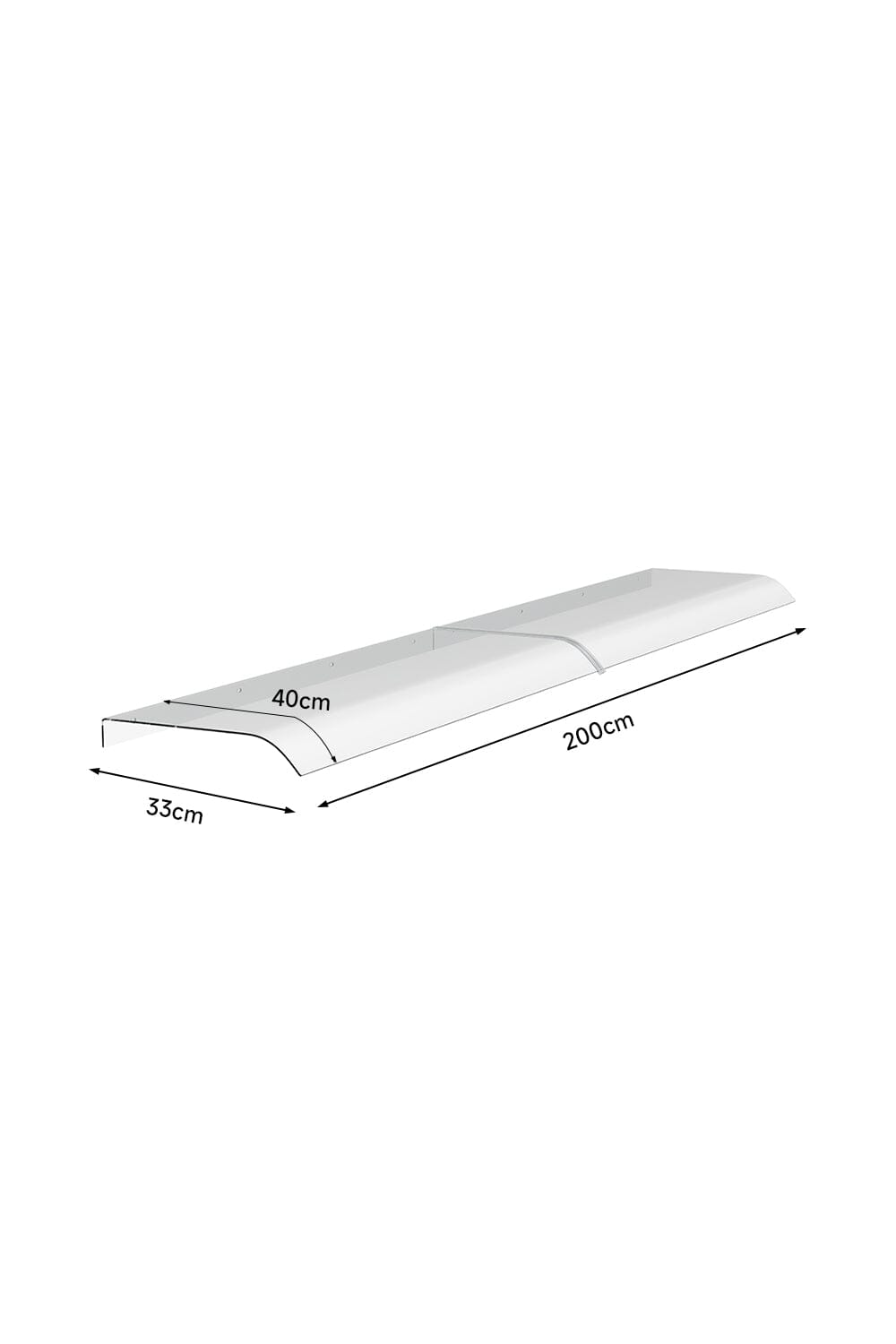1M / 1.2M / 1.6M / 2M Transparent Awning Canopy for Window and Door Canopies & Gazebos Living and Home 
