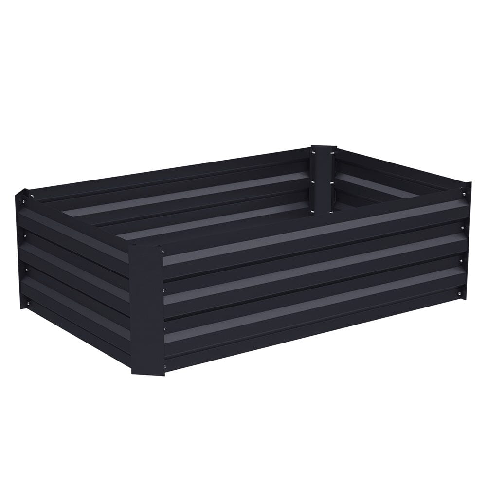 Galvanized Steel Square Raised Garden Bed Planter Box in Black Living and Home 