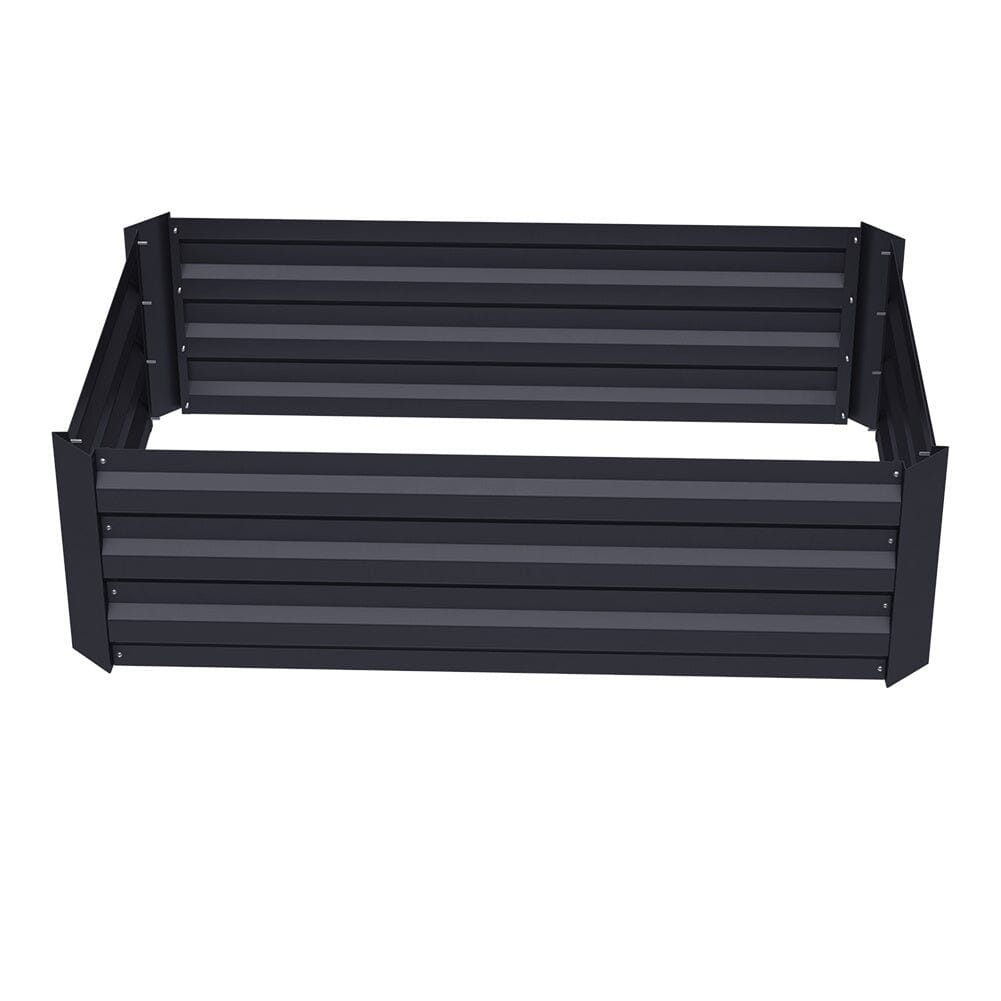 Galvanized Steel Square Raised Garden Bed Planter Box in Black Living and Home 