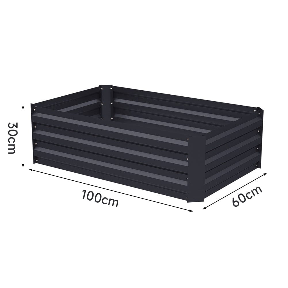 Galvanized Steel Square Raised Garden Bed Planter Box in Black Living and Home 