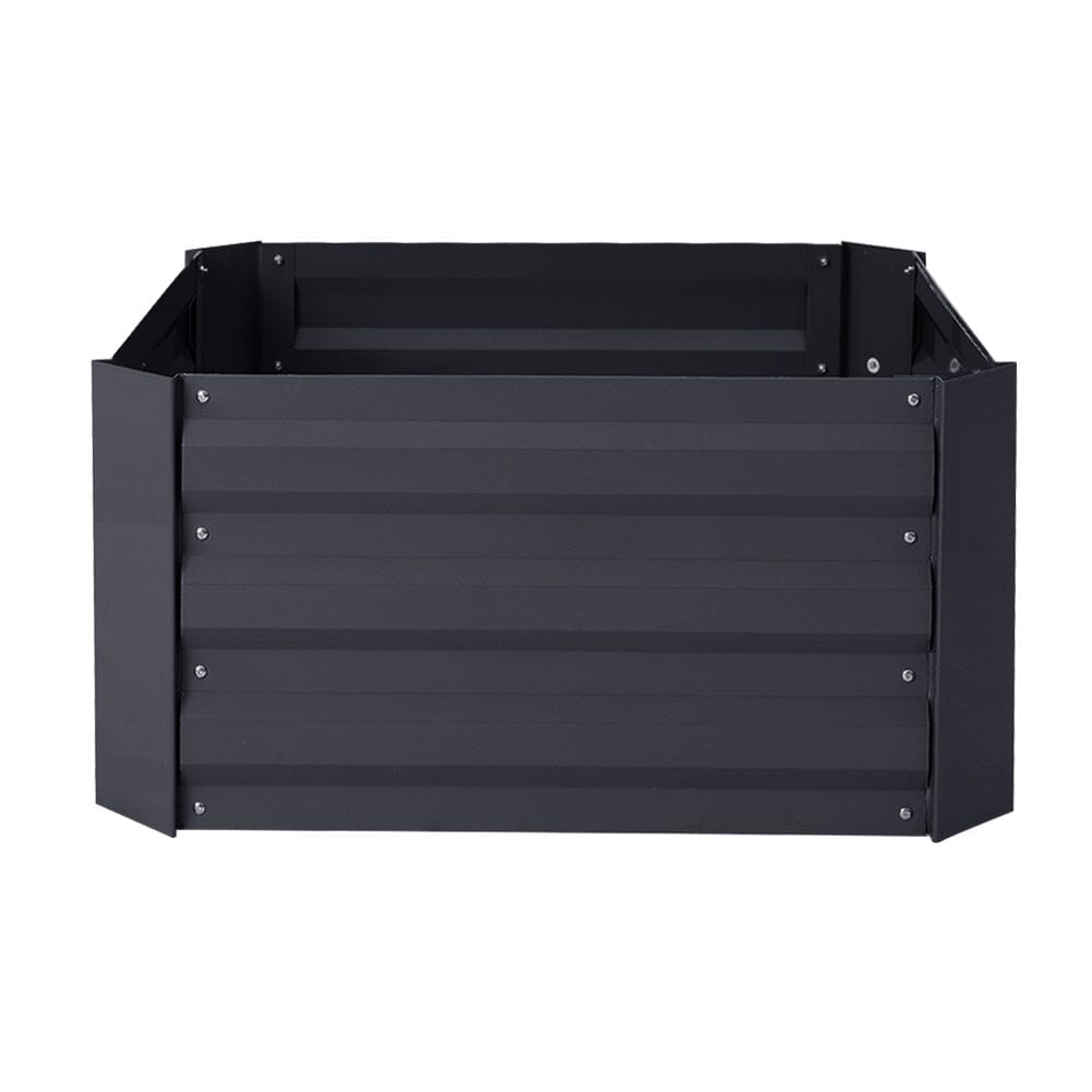Galvanized Steel Square Raised Garden Bed Planter Box in Black Living and Home 