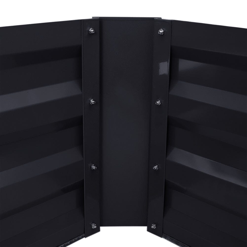 Galvanized Steel Square Raised Garden Bed Planter Box in Black Living and Home 
