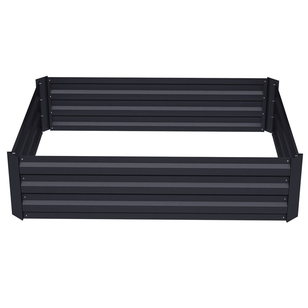Galvanized Steel Square Raised Garden Bed Planter Box in Black Living and Home 