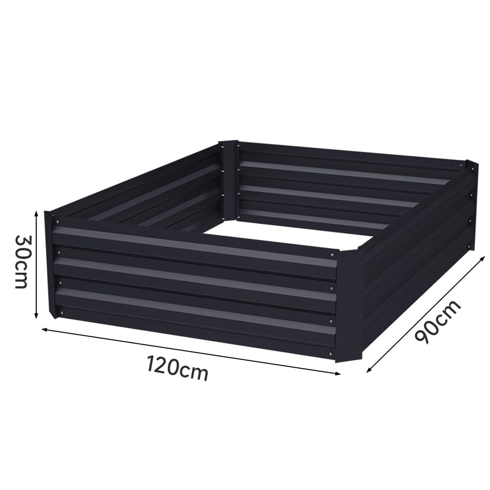 Galvanized Steel Square Raised Garden Bed Planter Box in Black Living and Home 