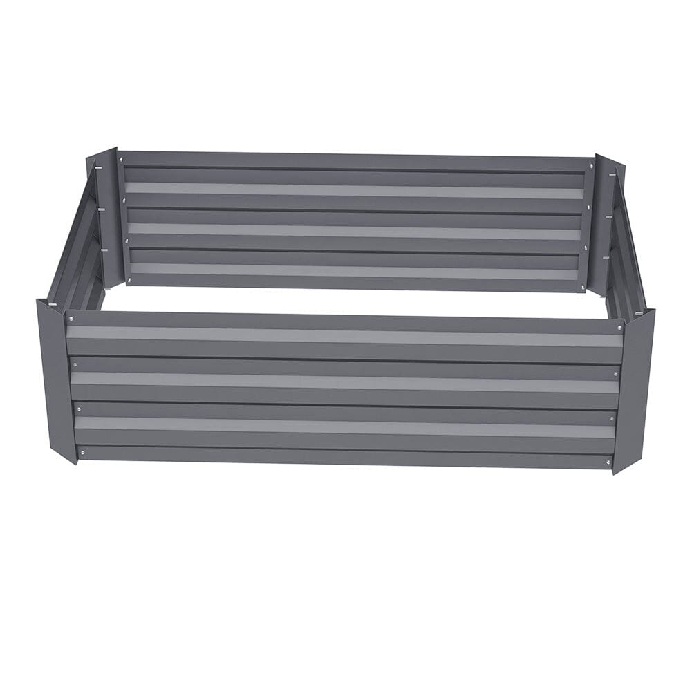 Galvanized Steel Square Raised Garden Bed Planter Box in Grey Living and Home 