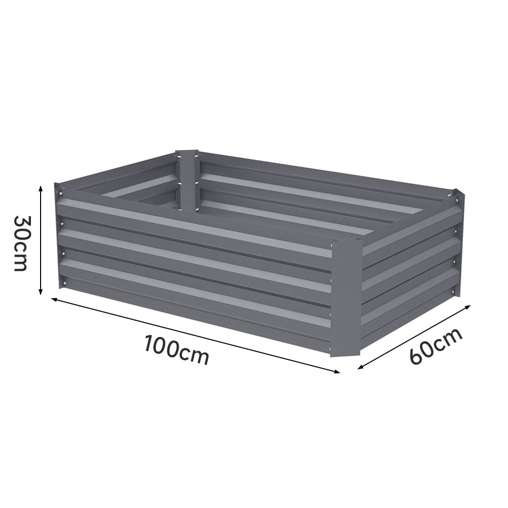 Galvanized Steel Square Raised Garden Bed Planter Box in Grey Living and Home 