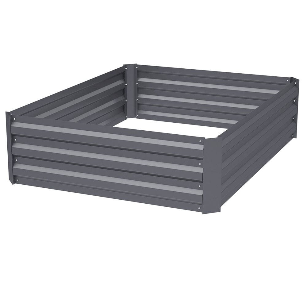 Galvanized Steel Square Raised Garden Bed Planter Box in Grey Living and Home 
