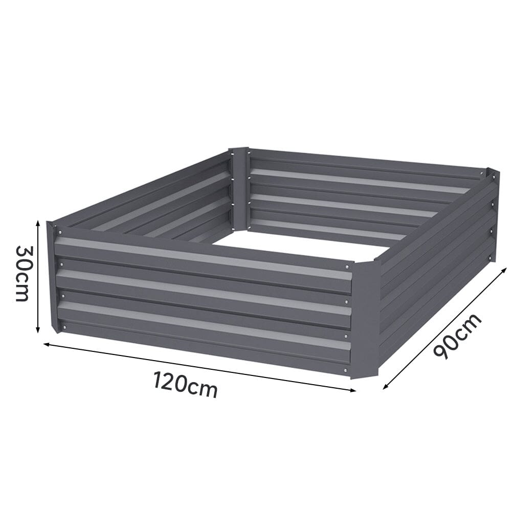 Galvanized Steel Square Raised Garden Bed Planter Box in Grey Living and Home 
