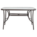 Garden Rectangular Ripple Glass Table and Folding Chairs GARDEN DINING SETS Living and Home Only Medium Brown Table 