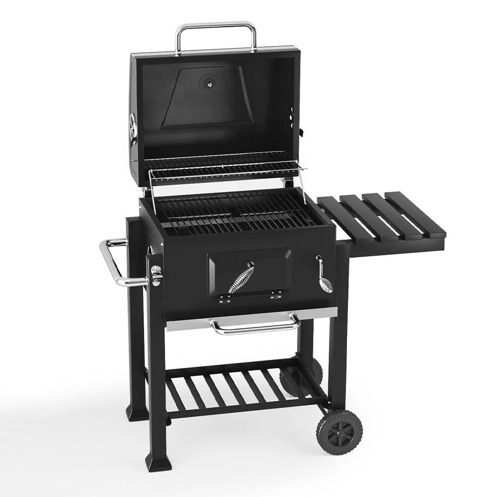 3ft Outdoor Carbon Steel BBQ Cooker BBQ Grill Side Shelves BBQ Grills Living and Home 