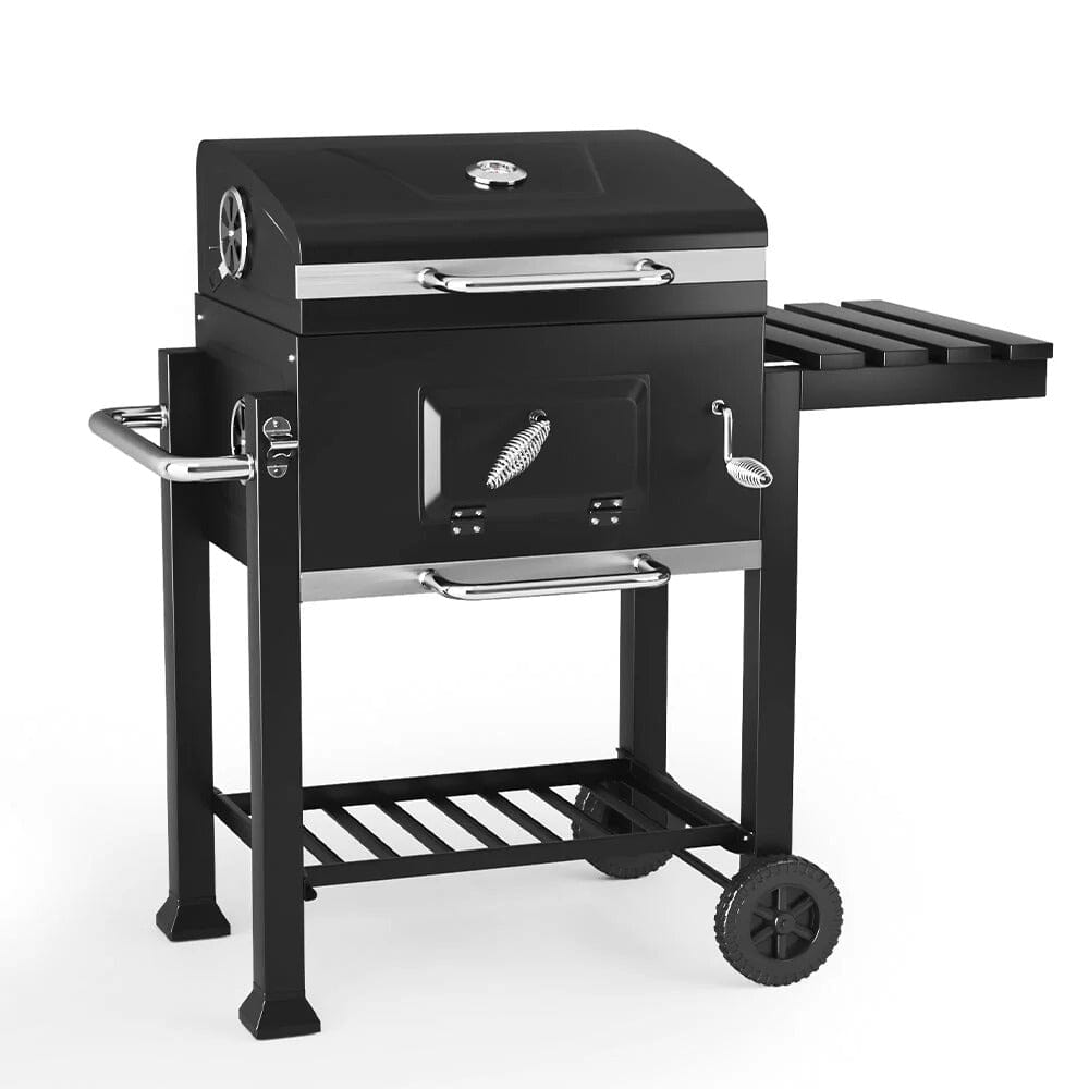3ft Outdoor Carbon Steel BBQ Cooker BBQ Grill Side Shelves BBQ Grills Living and Home 